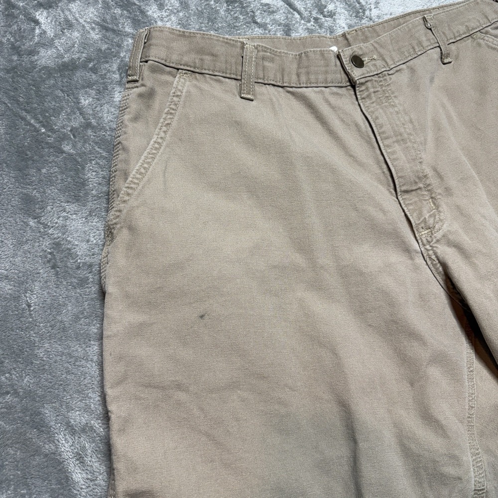 VTG Carhartt B203 GKH Carpenter Shorts Mens 40 Khaki Canvas Workwear 00s - Picture 5 of 8